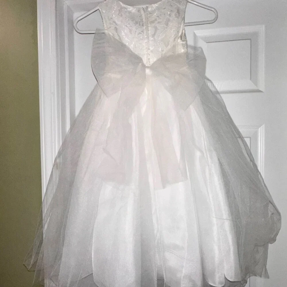 Flower Girl Dress Lace Tulle Pageant Baptism Wedding Sz 5/6 KID'S DREAM NWOT
